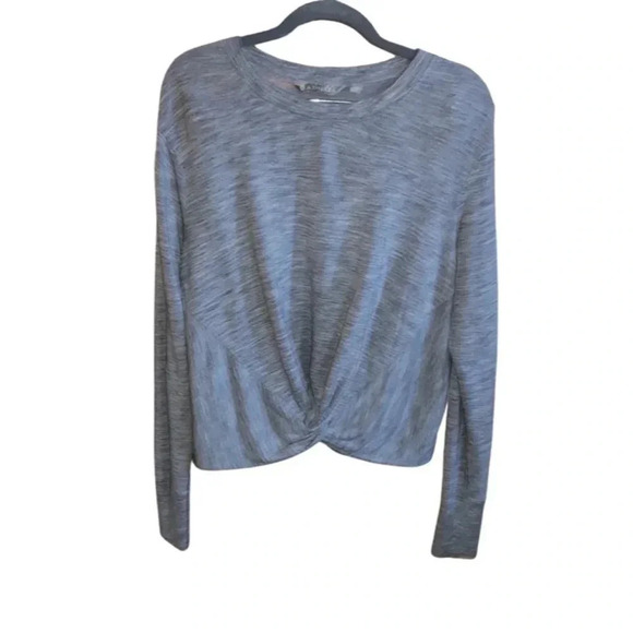 Athleta Twist Front Coaster Sweatshirt Heather Gray Size Small - Picture 2 of 6